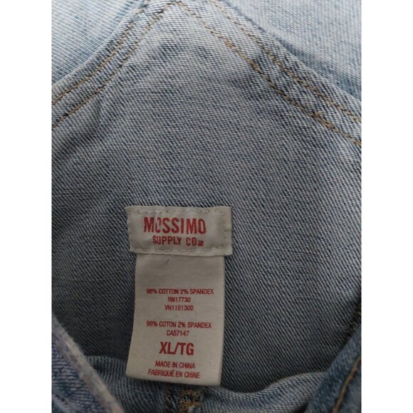 Mossimo XL Light Wash Distressed Overall Shorts - Picture 2 of 3